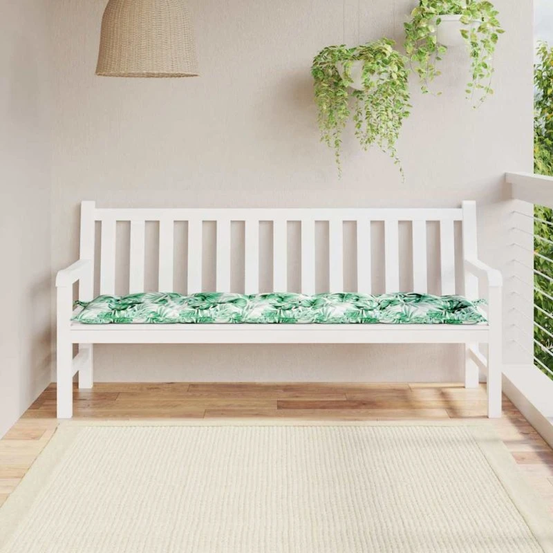vidaXL Hynde til Havebænk 180x50x7 cm, Oxfordstof, Bladmønster