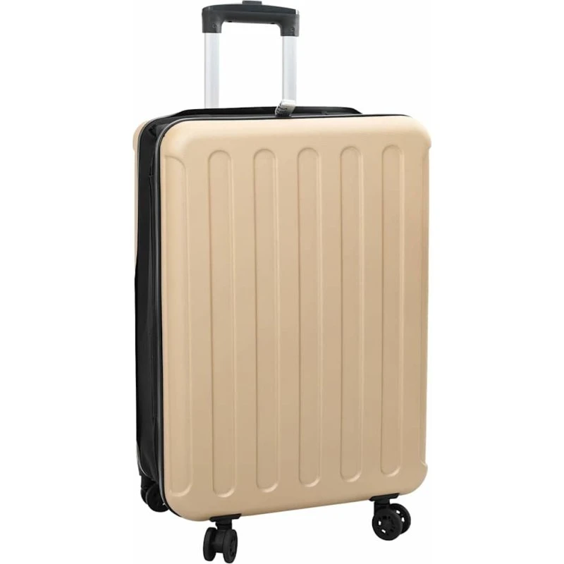 vidaXL Kuffert med lås champagnefarvet 43 x 27 x 66 cm ABS