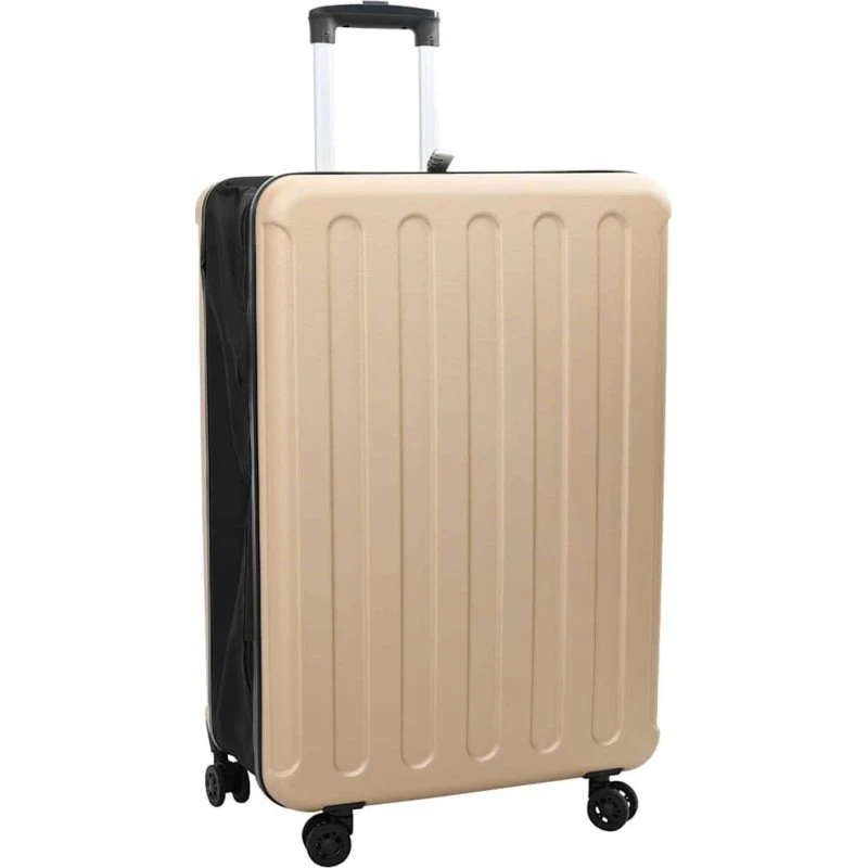 vidaXL Kuffert med lås champagnefarvet 50 x 30 x 76 cm ABS