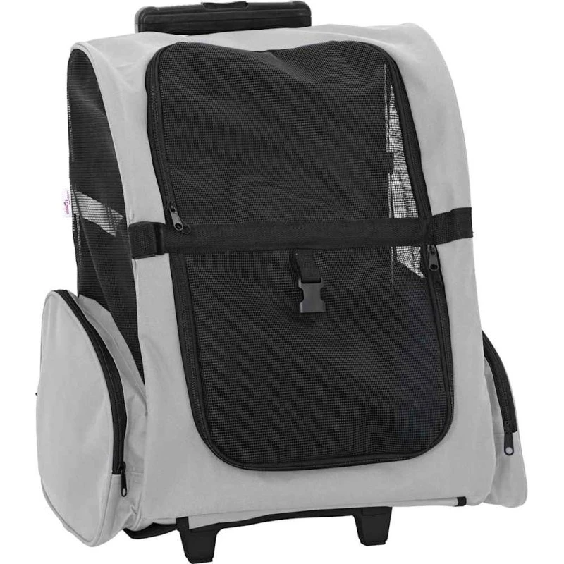 vidaXL Kæledyrsvogn 3-i-1 grå 48x32x(57-106) cm Oxfordstof