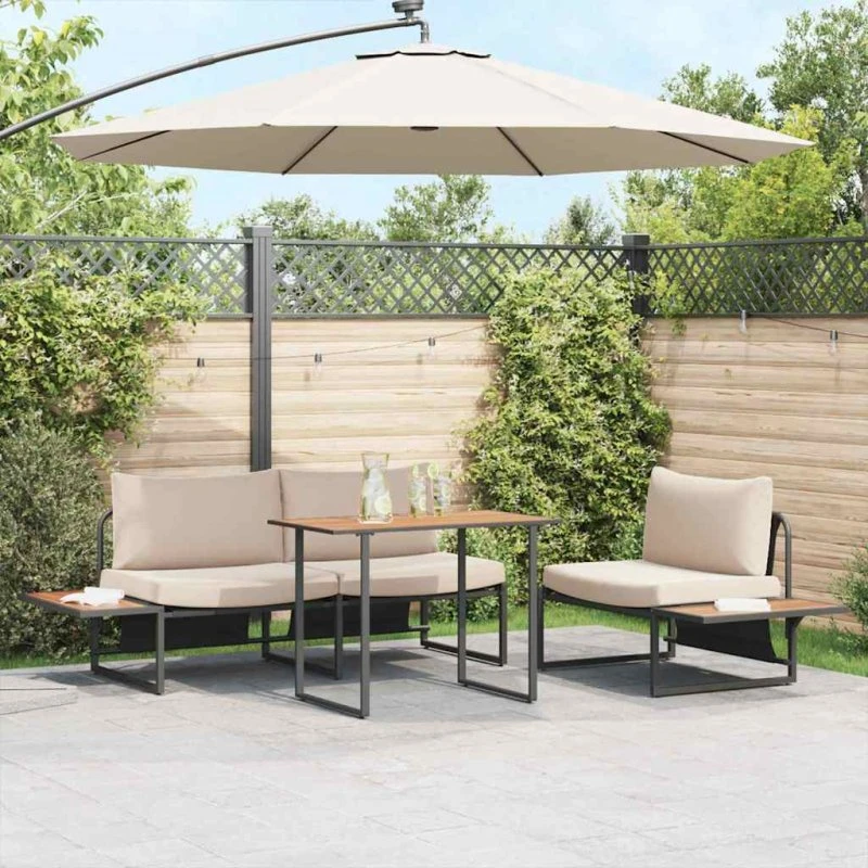 vidaXL Havemøbel Bord Brun 100x55x70 cm Træ & Stål