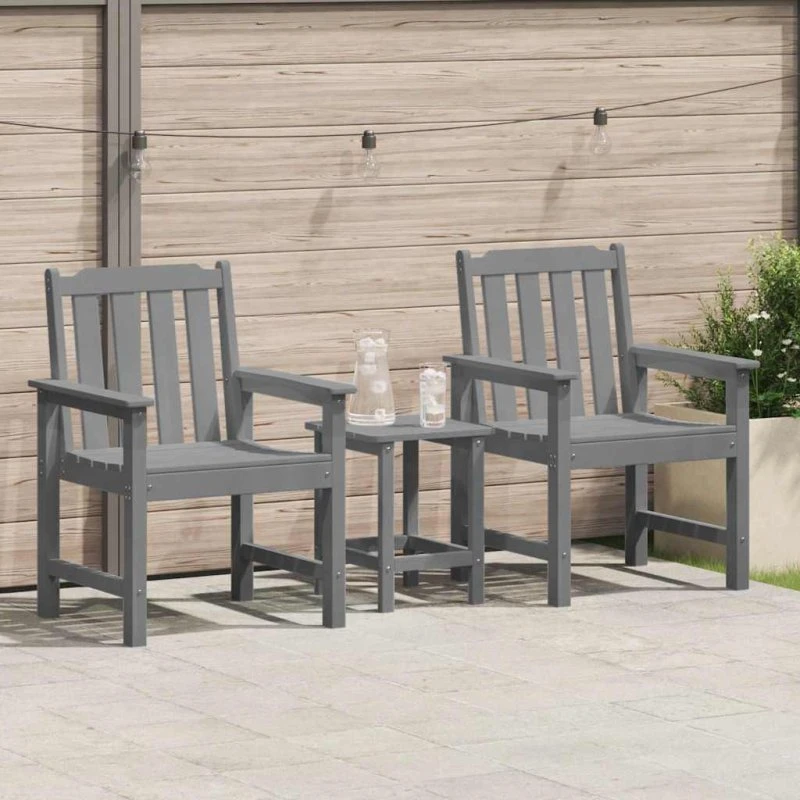 vidaXL Havemøbel Spise Stol 2 stk Lysegrå 65,5 x 59 x 88 cm HDPE