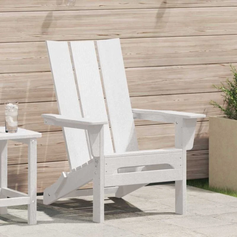 vidaXL Foldbar Adirondack Stol Hvid 80,5 x 74,5 x 92 cm HDPE