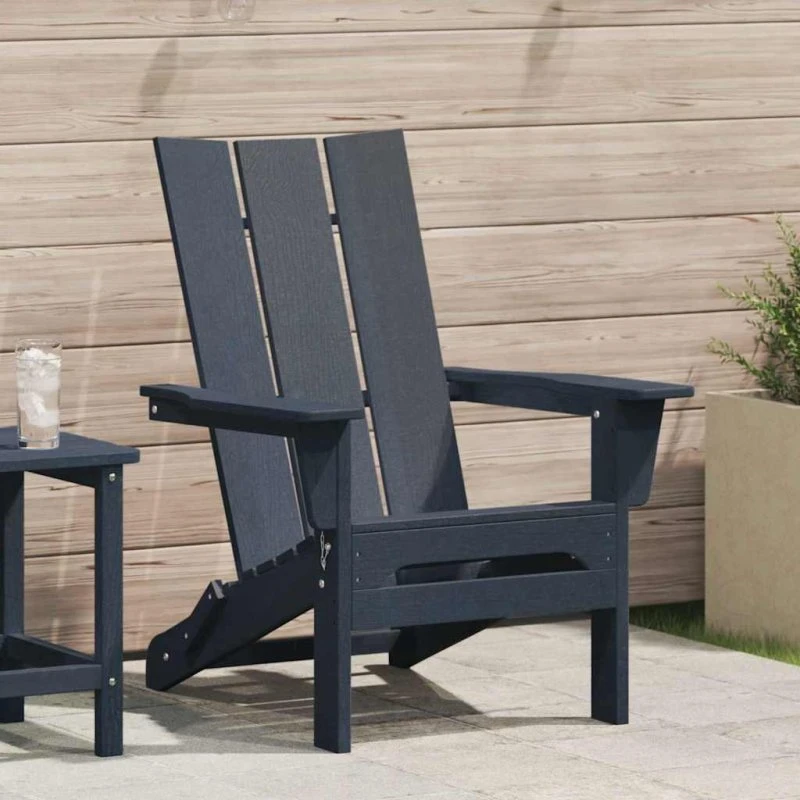 vidaXL Foldbar Adirondack Stol Mørkeblå 80,5 x 74,5 x 92 cm HDPE