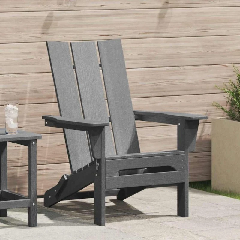 vidaXL Foldbar Adirondack Stol Lysegrå 80,5 x 74,5 x 92 cm HDPE