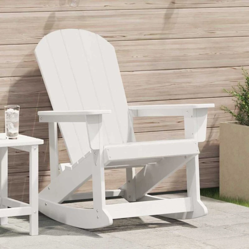 vidaXL Adirondack Gyngestol Hvid 92 x 73,5 x 92 cm HDPE