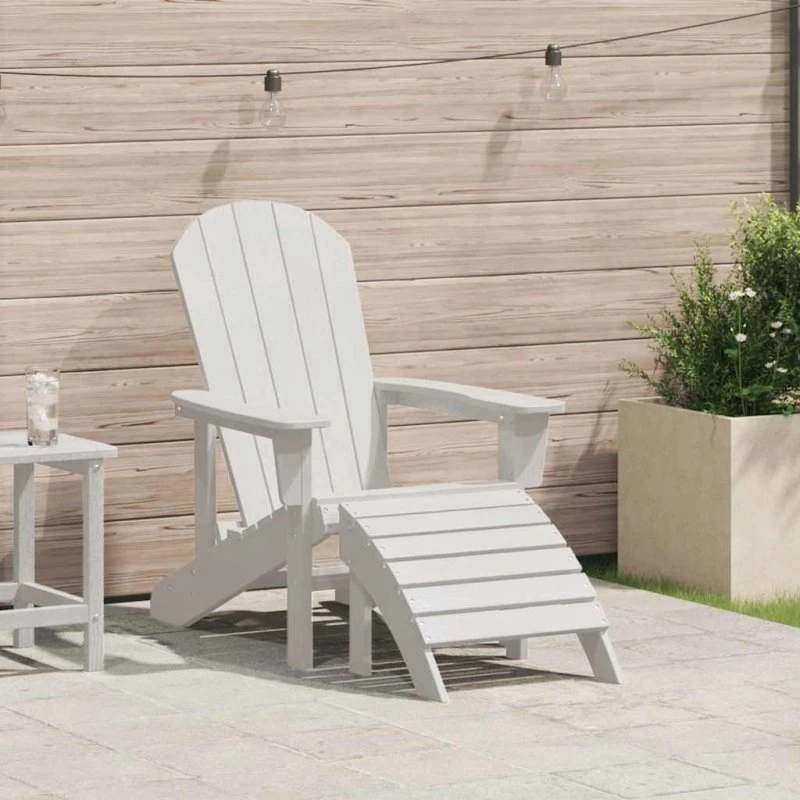 vidaXL Adirondack-stol Hvid 82x74x92 cm HDPE