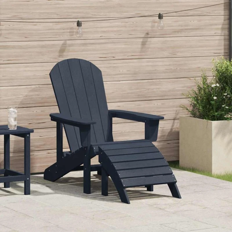 vidaXL Adirondack-stol Mørkeblå 82x74x92 cm HDPE