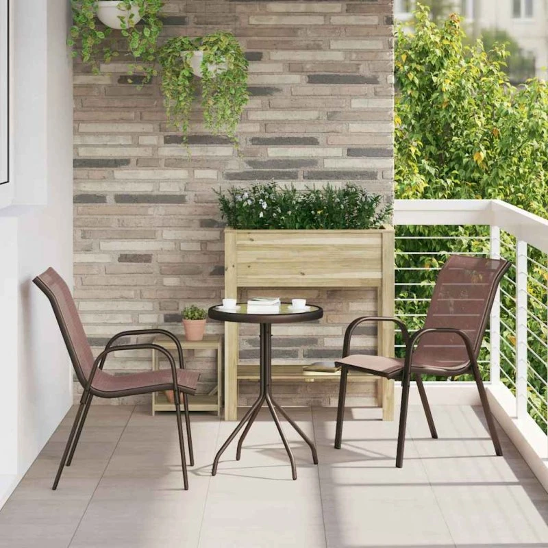 vidaXL Have Bistro Sæt 3 stk Brun Stål