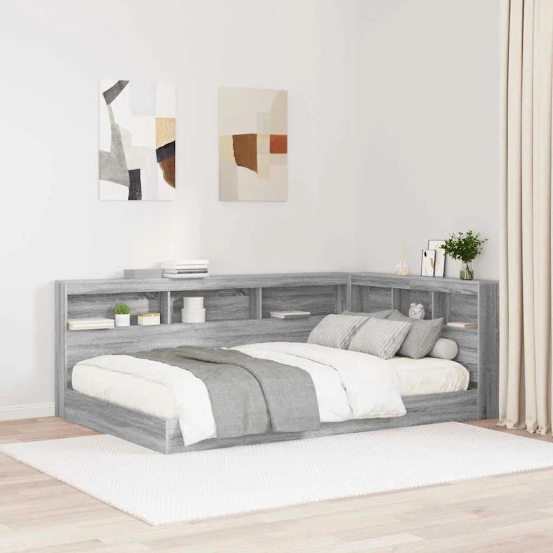 vidaXL Opbevaringshovedgavl Grå Sonoma 207,5 x 137,5 x 76,5 cm