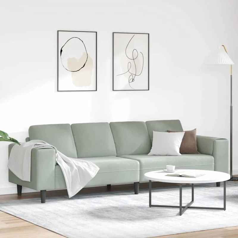 vidaXL Stue Sofa Lysegrå 250x77x76 cm