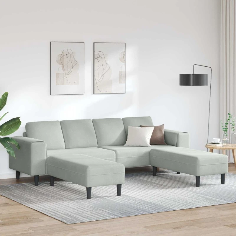 vidaXL Stue Sofa 3-pc Lysegrå 250x188x76 cm