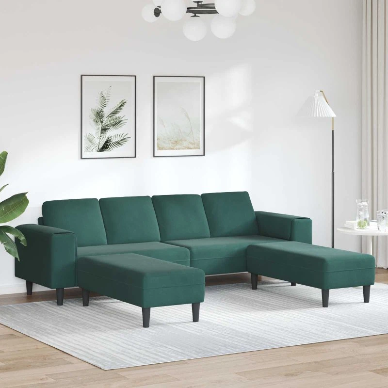 vidaXL Stue Sofa 3-del Mørkegrøn 250x188x76 cm