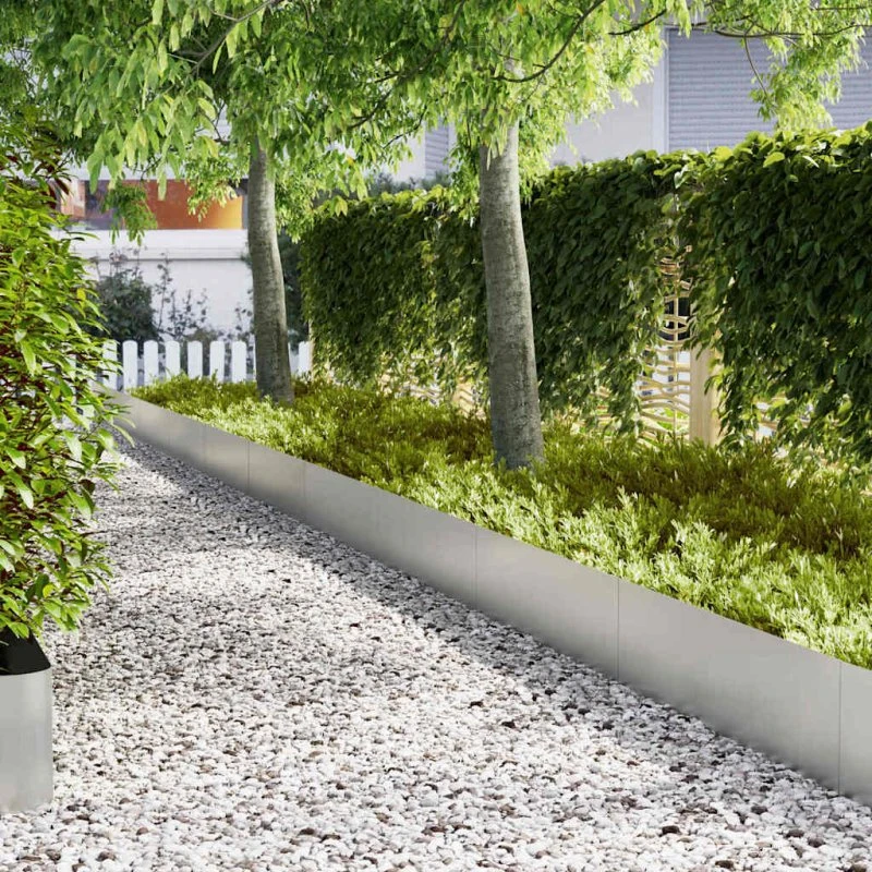 vidaXL Plænekant 30 stk Sølv 100 x 0,05 x 30 cm Galvaniseret stål