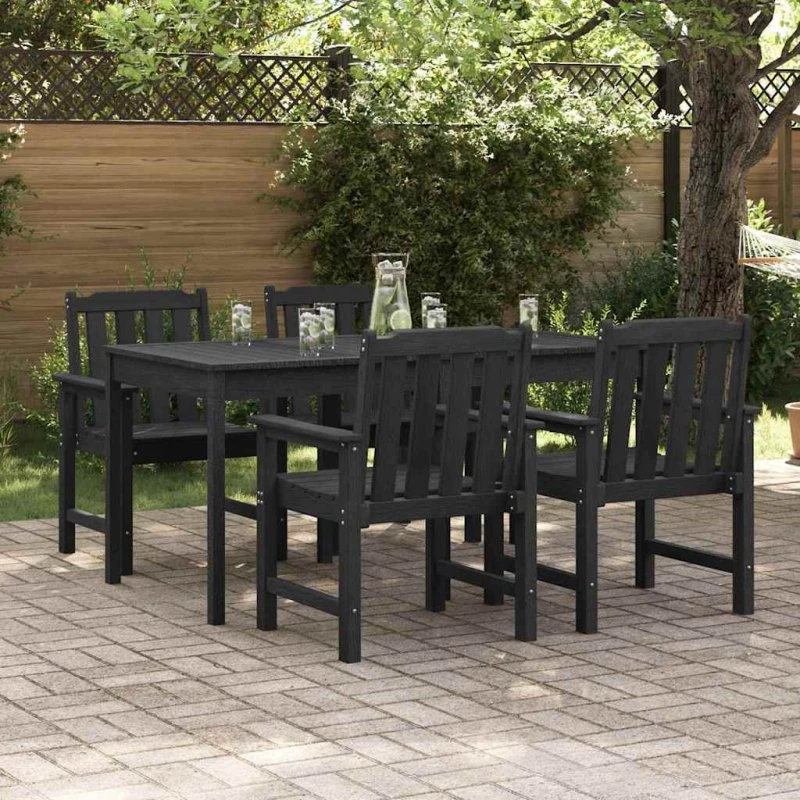 vidaXL Have Stol 4 stk Sort 65,5 x 59 x 88 cm Polyethylen