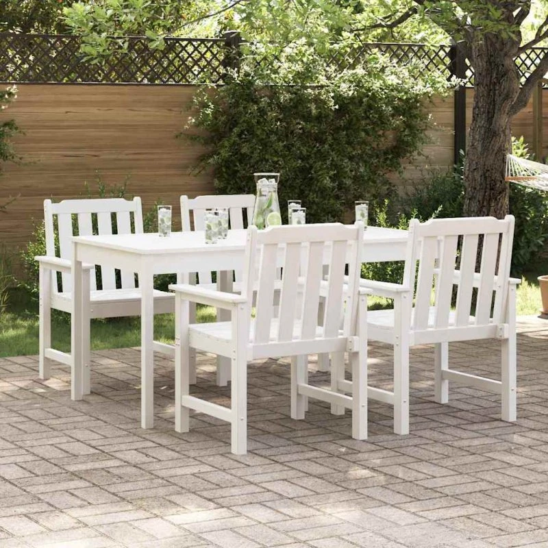 vidaXL Have Stol 4 stk Hvid 65,5 x 59 x 88 cm Polyethylen