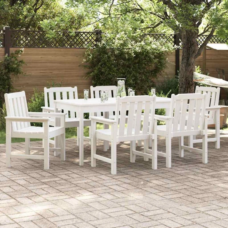 vidaXL Have Stol 6 stk Hvid 65,5 x 59 x 88 cm Polyethylen
