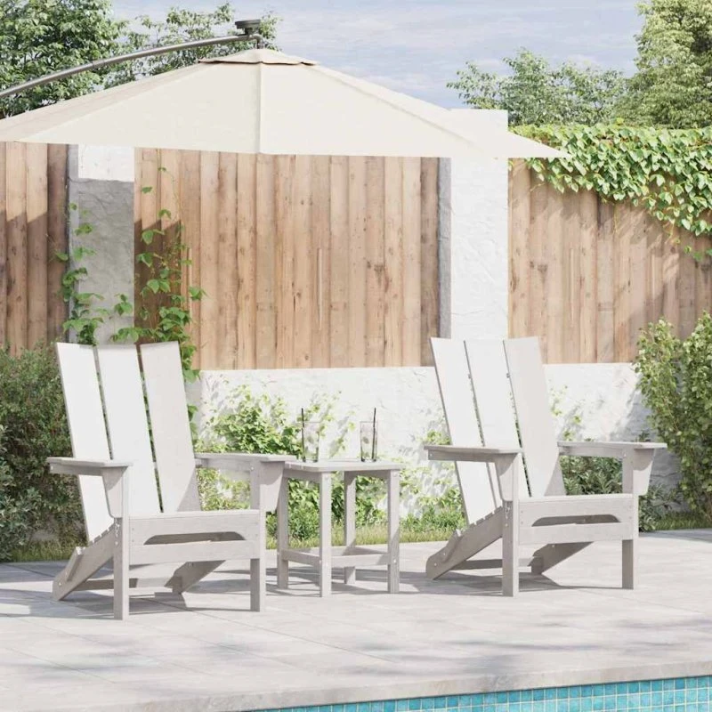 vidaXL Have Stol 2 stk Hvid 80,5 x 74,5 x 92 cm Polyethylen