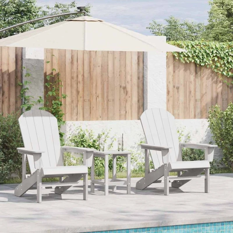 vidaXL Have Stol 2 stk Hvid 82 x 74 x 92 cm Polyethylen