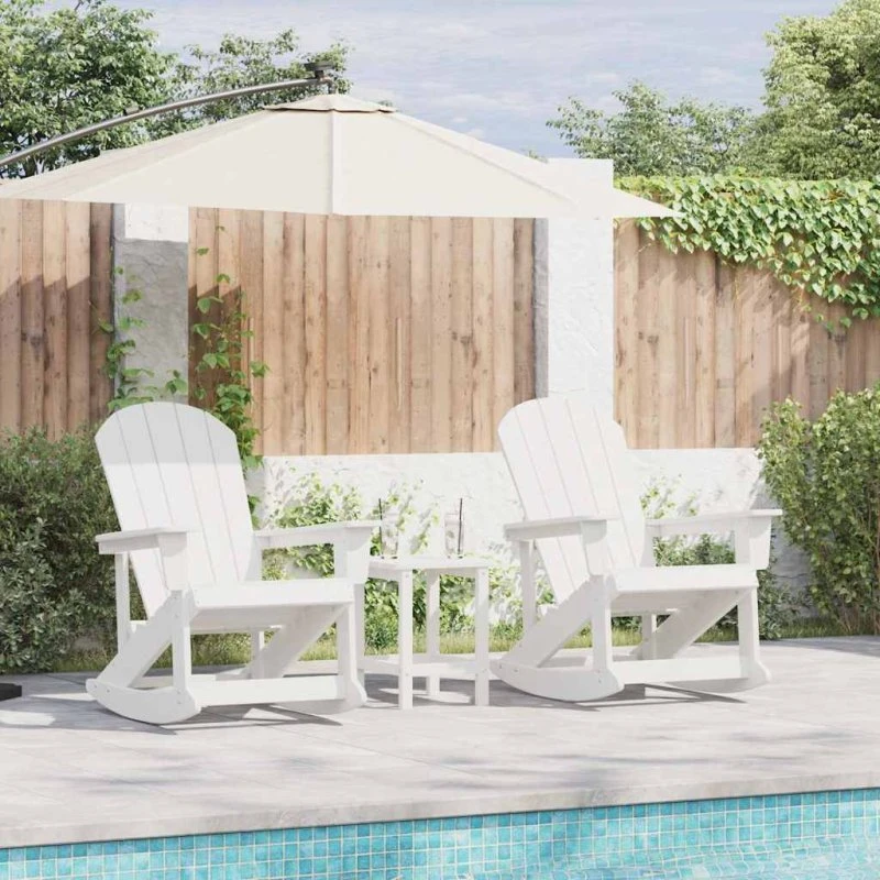 vidaXL Adirondack Gyngestol 2 stk Hvid HDPE