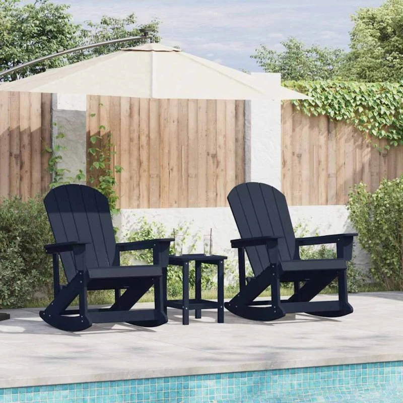 vidaXL Adirondack Gyngestol 2 stk Mørkeblå HDPE