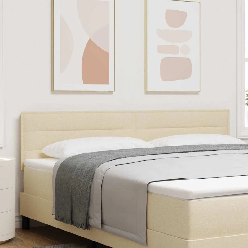 vidaXL Hovedgærde Creme 180 cm Stof
