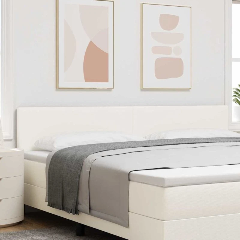 vidaXL Hovedgærde Creme 200 cm, Velourstof, Højdejusterbar