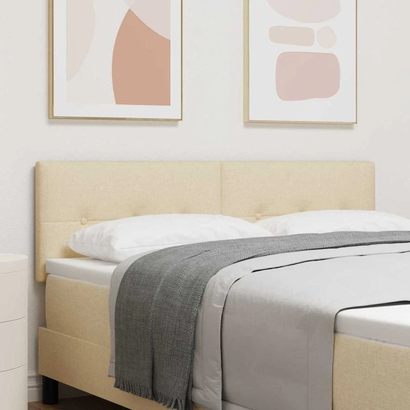 vidaXL Højdejusterbart Sengehoved Creme 160 cm Faux Læder