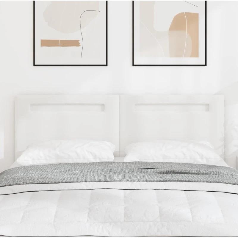 vidaXL LED-sengegavl Hvid 160 cm Faux læder