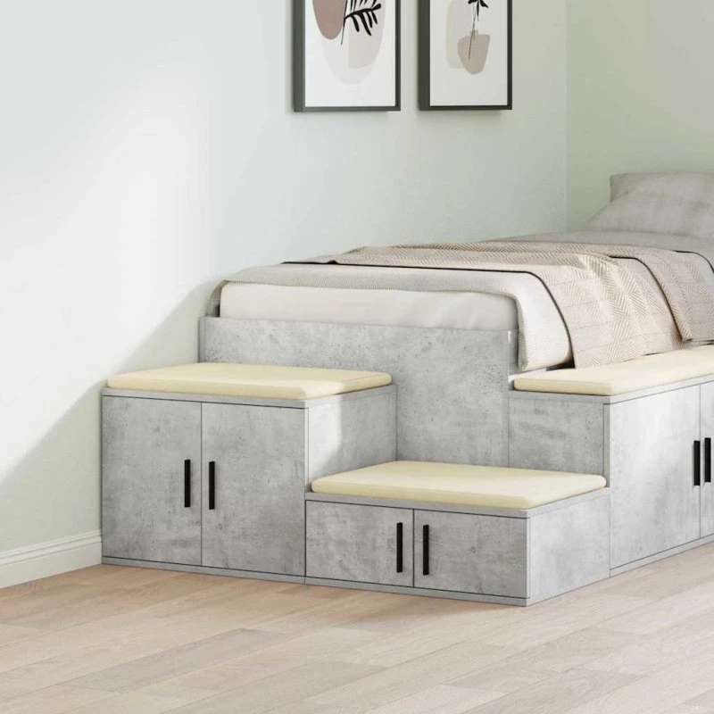 vidaXL Opbevaringsskab 2 pcs Betongrå 127 x 41 x 40 cm