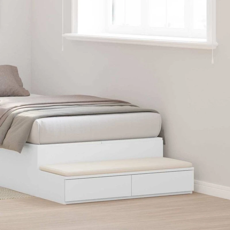 vidaXL Sengeskuffer Hvid 80 x 36,5 x 16,5 cm Konstrueret Træ