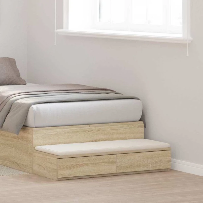 vidaXL Sengeskuffer Sonoma Eg 75 x 36,5 x 16,5 cm Konstrueret Træ
