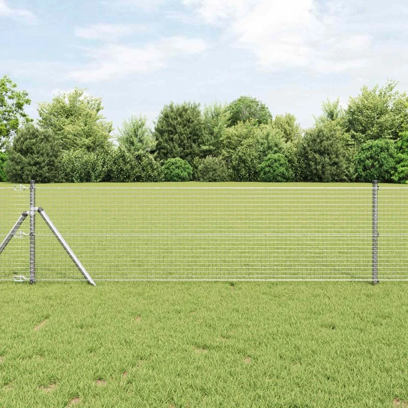 vidaXL Svejset Trådhegn Sølv 0,6 x 10 m