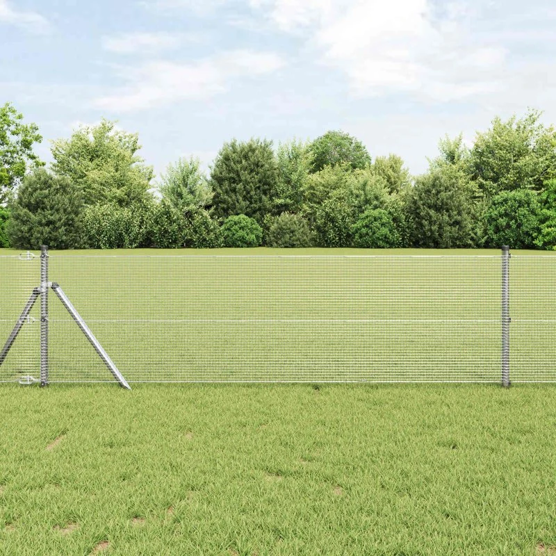 vidaXL Svejset Trådhegn Sølv 0,8 x 10 m