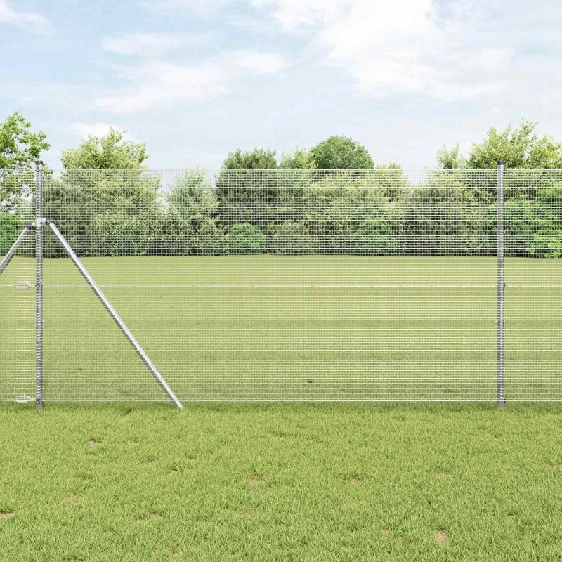 vidaXL Svejset Trådhegn Sølv 1,4 x 10 m