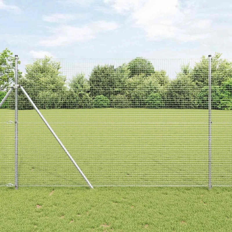 vidaXL Svejset Trådhegn Sølv 1,6 x 10 m