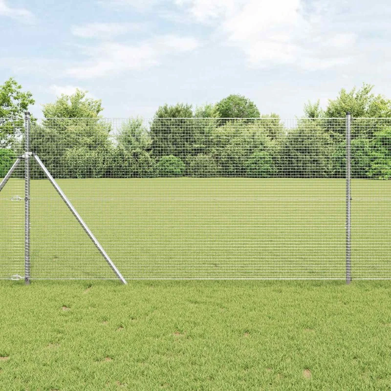 vidaXL Svejset Trådhegn Sølv 1,2 x 25 m