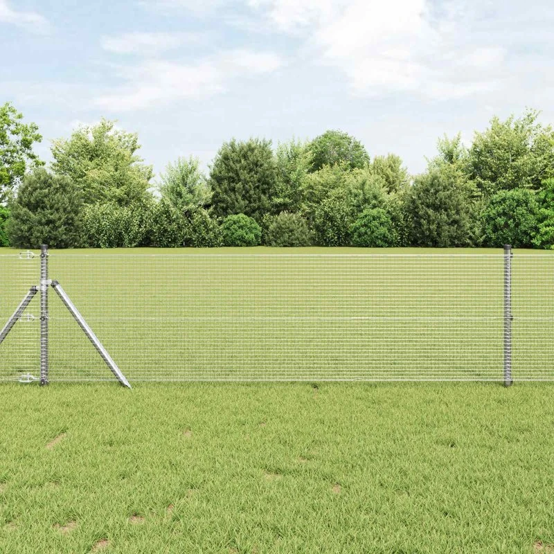 vidaXL Svejset Trådhegn Sølv 0,6 x 100 m