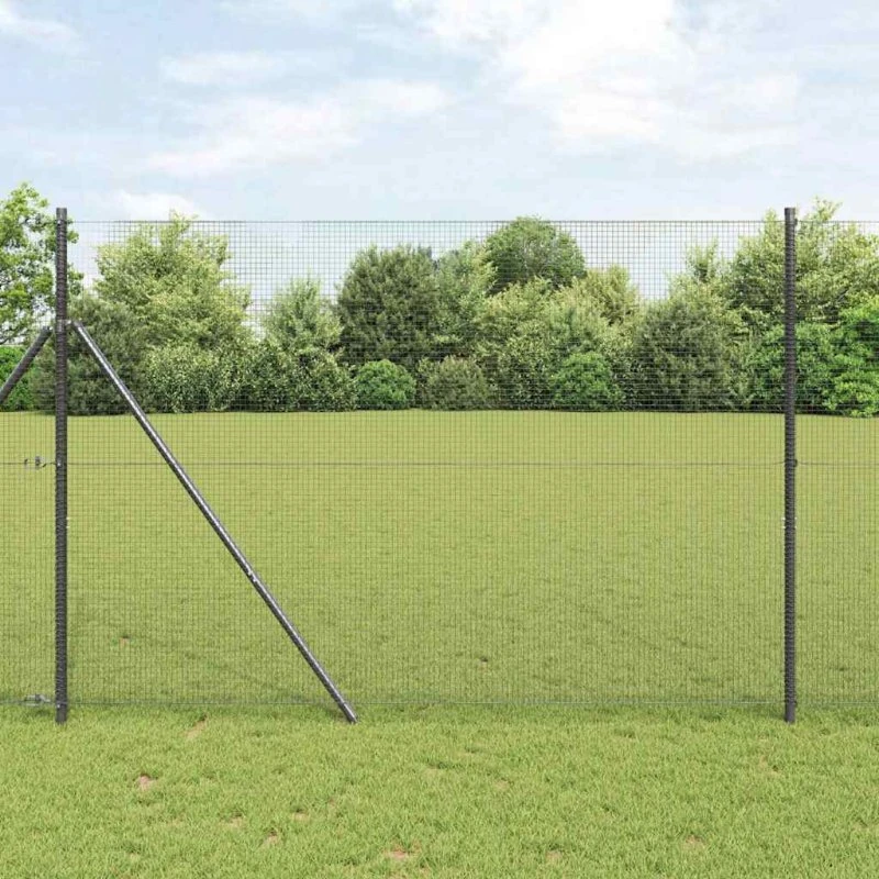 vidaXL Svejset Trådhegn Grå 1,5 x 10 m
