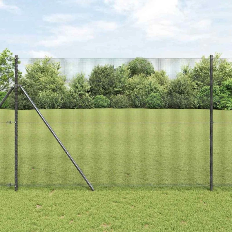 vidaXL Svejset Trådhegn Grå 1,6 x 10 m