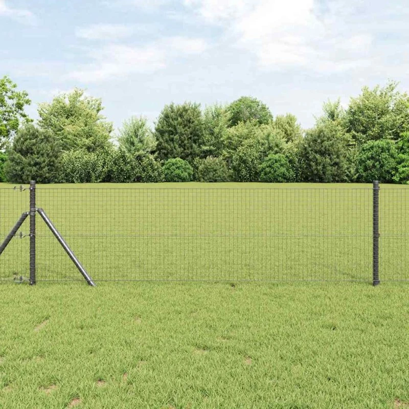 vidaXL Svejset Trådhegn Grå 0,6 x 25 m