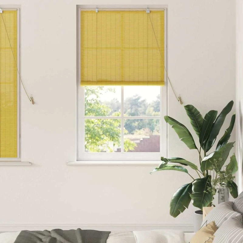 vidaXL Rullegardin Bambus Gul 90 x 160 cm