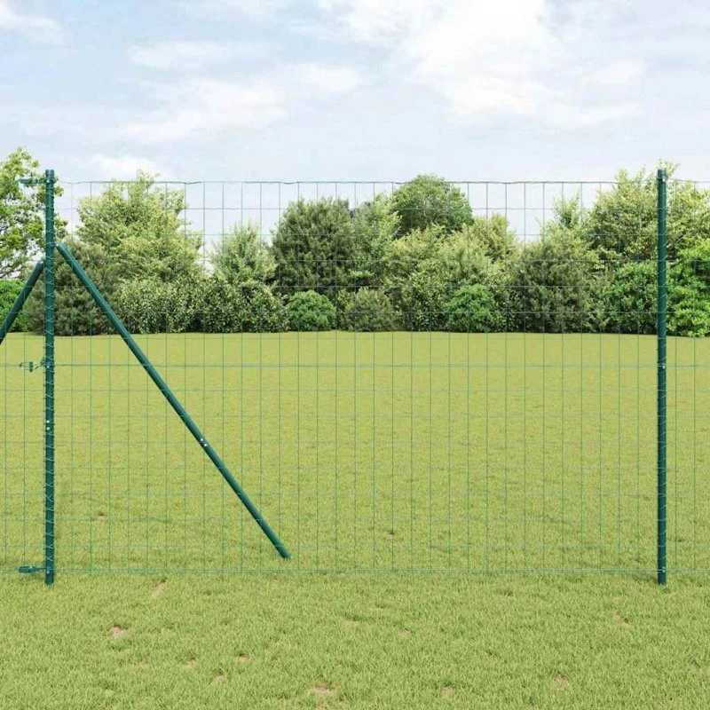 vidaXL Euro Hejn Grøn 1,5 x 10 m PVC-belagt jern