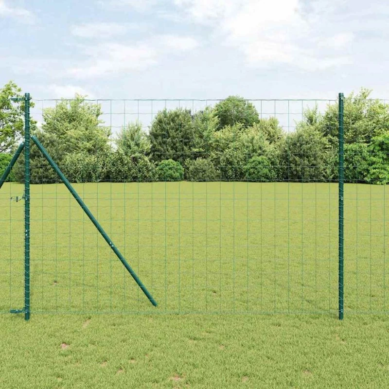 vidaXL Euro Hejn Grøn 1,6 x 10 m PVC-belagt jern