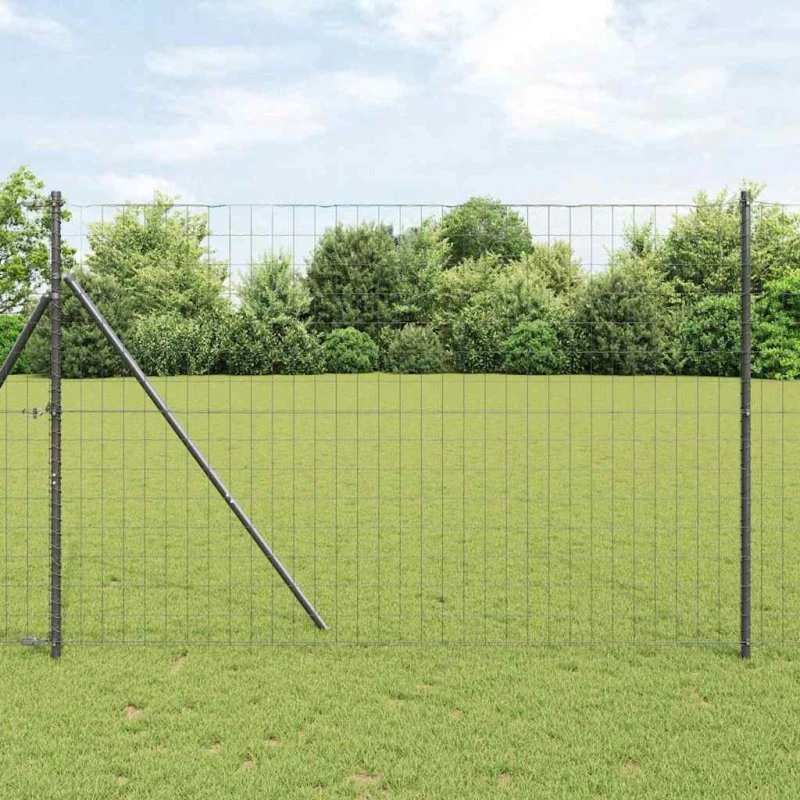 vidaXL Euro Hejn Grå 1,5 x 10 m PVC-belagt jern