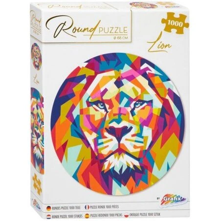 Puslespil LØVE rund 1000 brikker, Ø68 cm