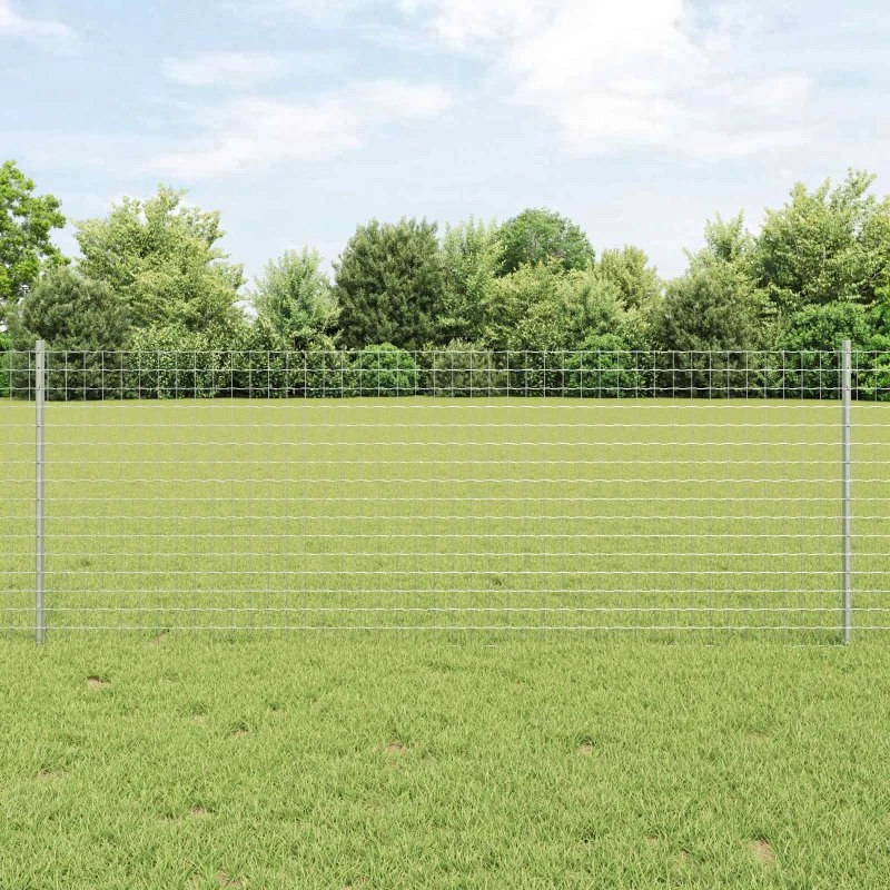 vidaXL Hegn med Post Sølv 0,8 x 25 m