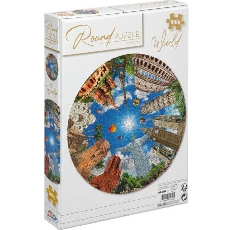WORLD Rundt puslespil 1000 brikker – Mandala 68 cm