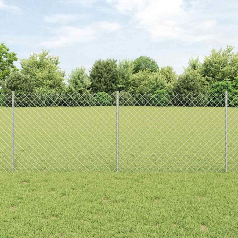vidaXL Hegn med Post Sølv 0,8 x 25 m