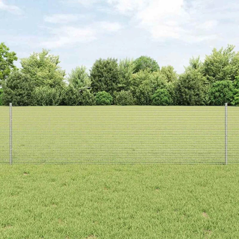 vidaXL Hegn med Post Sølv 0,6 x 25 m